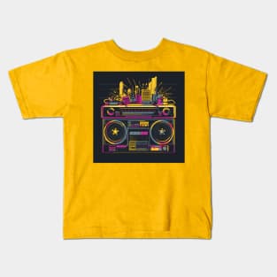 Ghetto Blaster Boom Box 80s Hip-Hop Stereo Kids T-Shirt